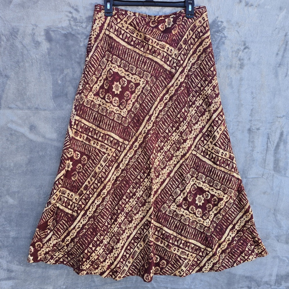 VTG Valerie Stevens Women's Sz 12 Silk Linen Lined Maxi‎ Skirt Bias Boho Fairy